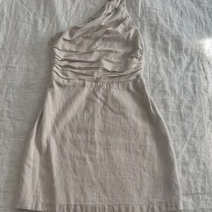 Abercrombie & Fitch One Shoulder Cream Dress